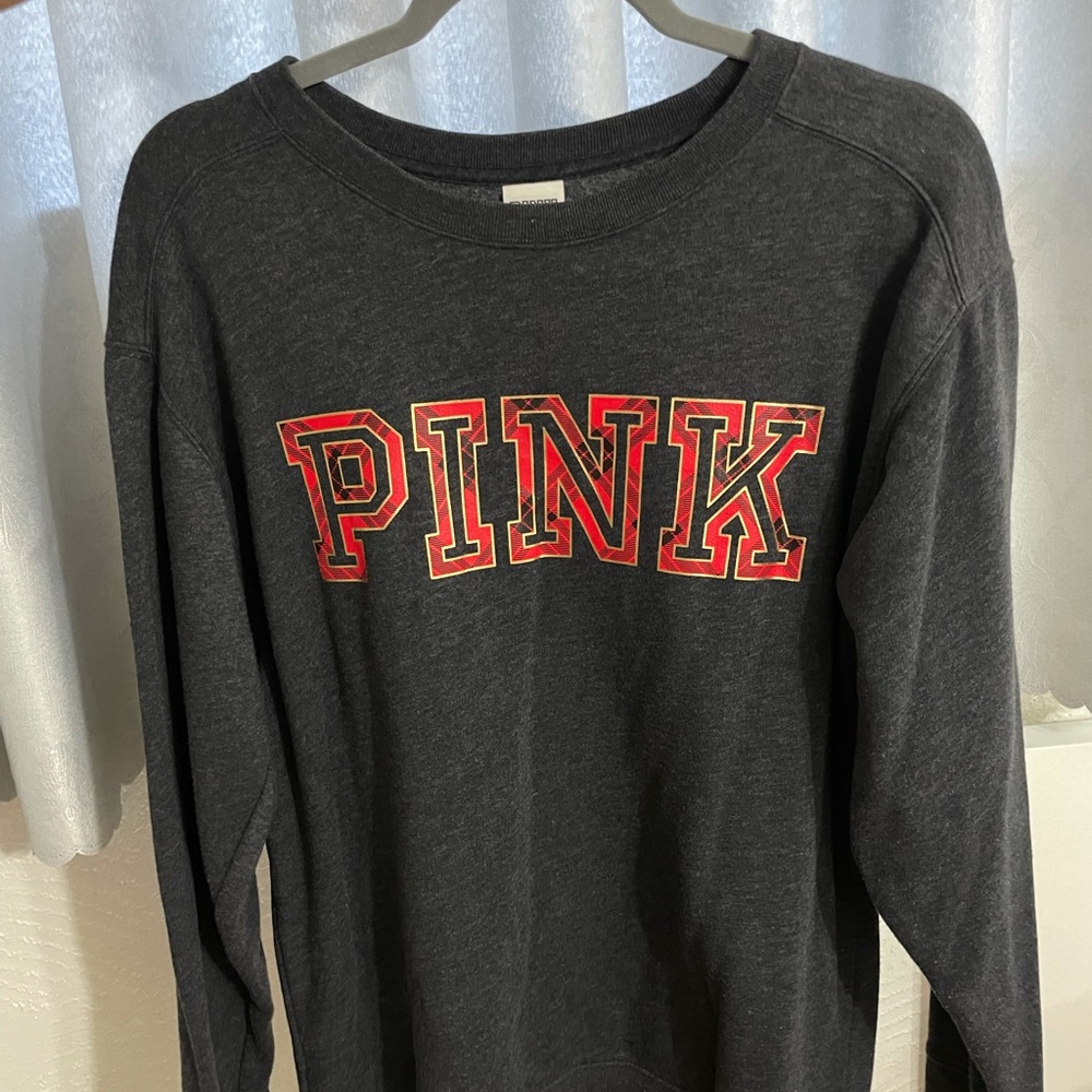 PINK charcoal sweatshirt